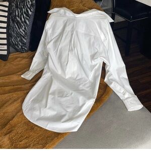 Alexander Wang Falling Twist Shirt Dress in White